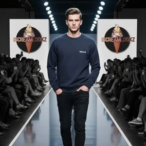 ​Timberland Men's Classic Logo Crewneck Sweatshirt | Navy Blue | Size: L